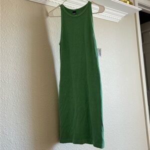 Old navy ribbed green midi dress, bodycon, size medium